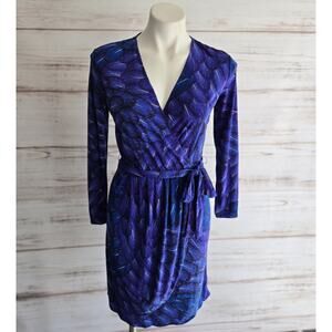 Gypsy Mara Hoffman Feather Print faux Wrap Dress sz XXS